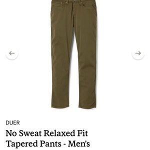 DUER Men's No Sweat Straight Pants - Green 36x30 (USED - Good)